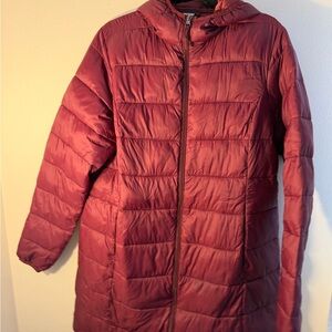 Women's Burgundy Puffer Coat